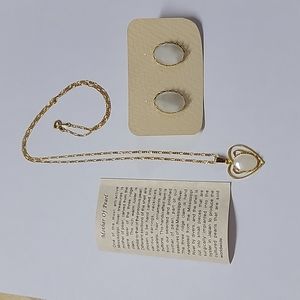 Mother of Pearl Necklace and Earrings Set